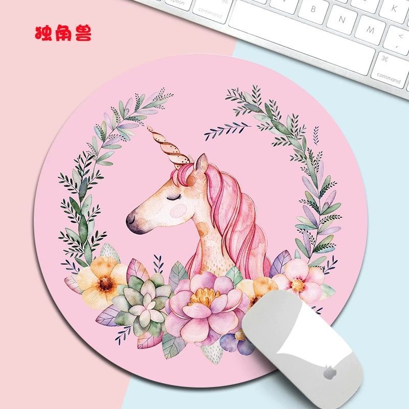 优束 鼠标垫圆形ins小号女生卡通家用可爱动漫创意护腕加厚电脑桌垫子