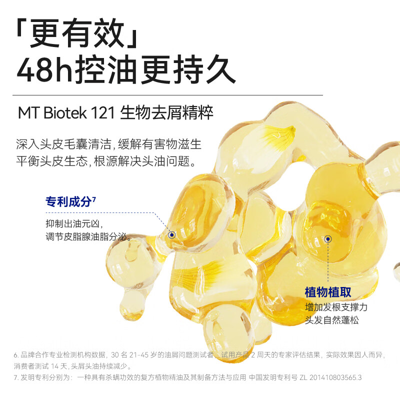 满婷氨基酸表活控油去屑洗发乳450ml(洗发水男女士清爽洁净洗发露)高清大图