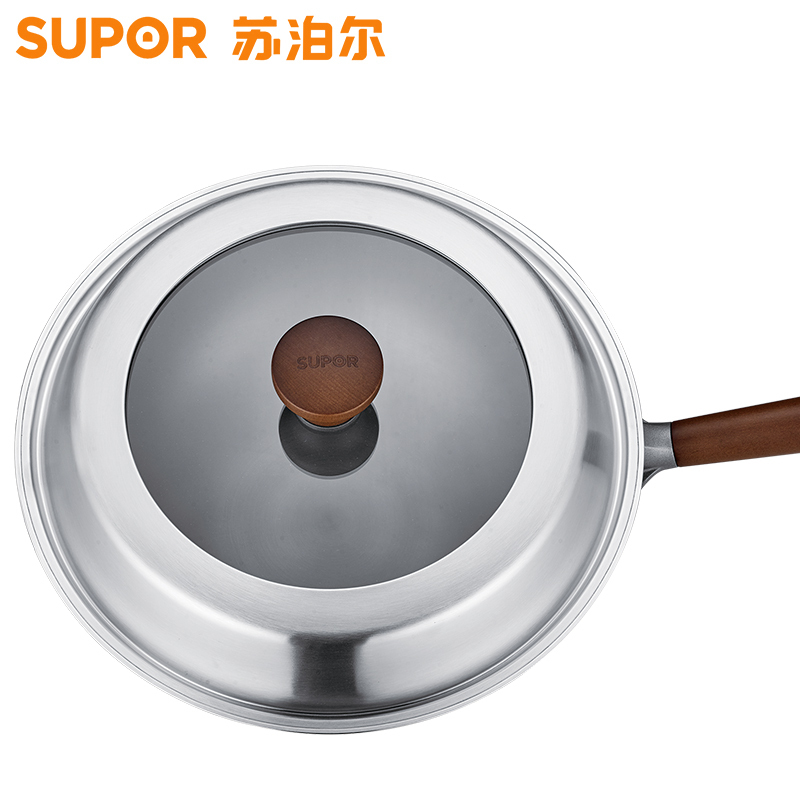 苏泊尔(SUPOR)芯铁炒锅30cm真不锈无涂层健康铁锅物理不粘锅燃气灶炒菜锅CC30AA2高清大图