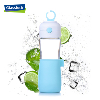 三光云彩(GLASSLOCK) 韩国进口玻璃水杯便携运动水杯蓝色500ml学生随手杯车载茶杯IJ937