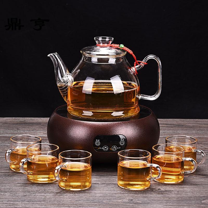 鼎亨耐热加厚玻璃茶具套装家用煮茶器泡茶壶茶杯电陶炉普洱蒸茶器