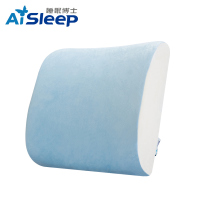 睡眠博士(AiSleep) 慢回弹记忆棉护腰记忆靠垫 记忆枕 蓝色 32*31*10CM 春季夏季秋季冬季
