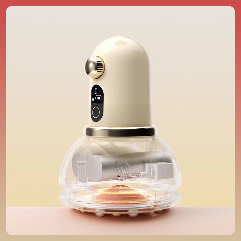 PGG电动拔罐刮痧仪器疏通经络刷背部肩颈椎全身通用自动排毒神器 充插款 刮痧仪 米黄色高清大图