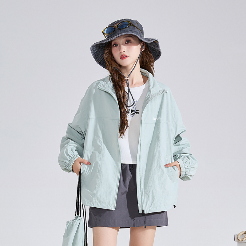防水唐狮2024新款连帽工装外套女春秋冲锋少年上衣户外运动_8320 XL 茶绿【赠包】/C款