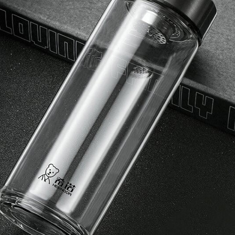 希诺玻璃杯480ml单层莲花滤网XN-6075黑色高清大图