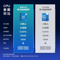 英特尔(Intel) 14代CPU处理器i5-14600KF 台式机电脑CPU处理器20核心28线程台式电脑CPU处理器 单CPU