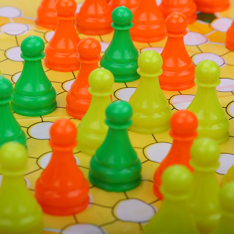 跳棋成人大号亲子儿童玩具跳棋45粒三色跳跳棋桌游棋|精品跳棋王 两用