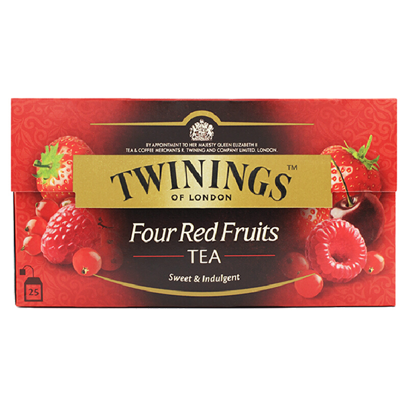 英国川宁(TWININGS) 四红果果香红茶 进口茶叶袋泡茶包 25包*2g