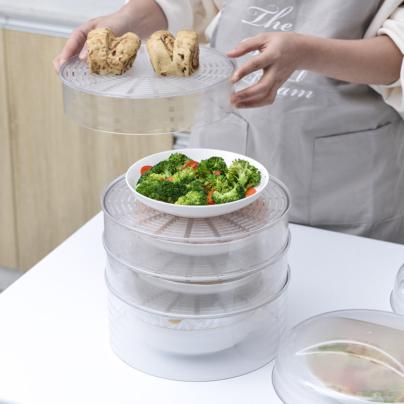 家用保温菜罩新款厨房餐桌罩菜剩菜盖饭保鲜菜罩子盖菜饭菜防尘罩 敬平 盖子1个+矮款3个+高款1个饭罩高清大图