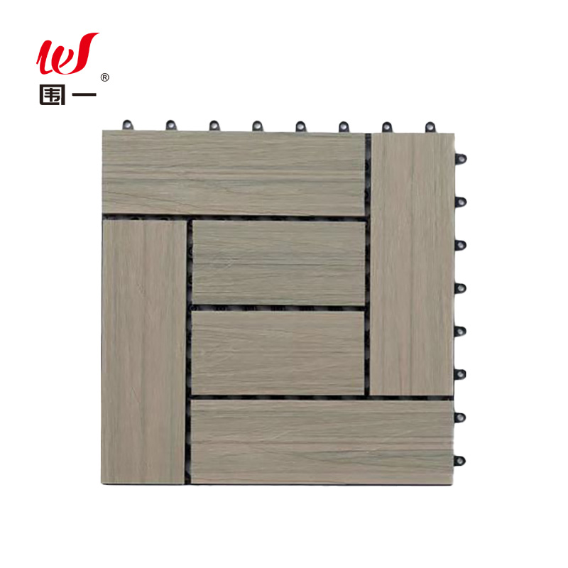围一 塑木地板 转型二代共挤古木色-300*300*22MM 片高清大图