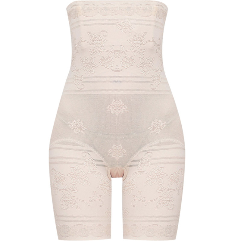 收腹平角薄款超高腰塑身裤提臀束身短裤加肥加大码紧身收复内裤女