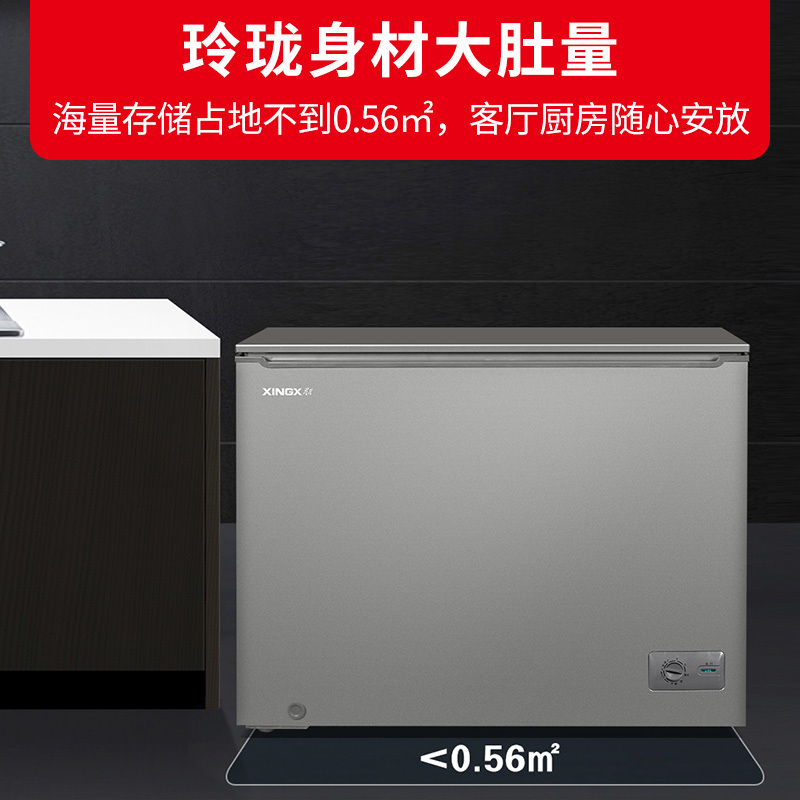 星星(XINGX)245L冰柜家用小型冷柜 冷藏冷冻转换一级能效 减霜80%单温卧式冰柜 BD/BC-245KC