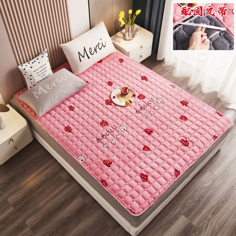 法兰绒床垫加厚防滑冬天保暖睡垫榻榻米软垫被学生宿舍单人床褥子高清大图