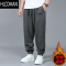 HLCOMAN冬季大码加绒加厚男裤加肥加大束脚裤运动裤男高腰休闲裤子300斤