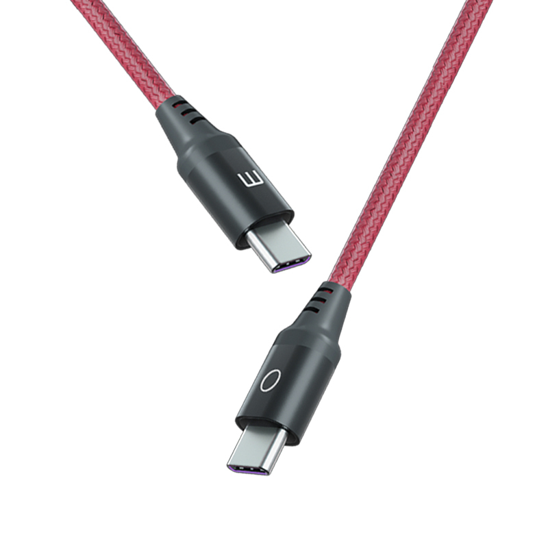 魅族双USB-C快充线5A大电流手机数据线E-marker芯片笔记本充电线红色