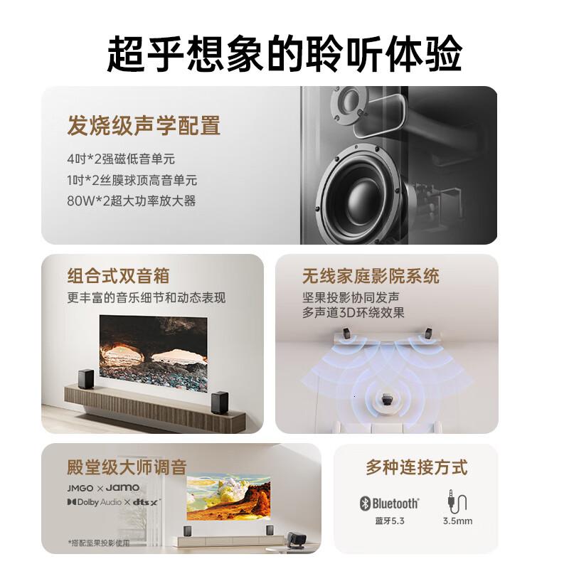 坚果投影(JMGO)Sound坚果家庭影院无线音箱蓝牙立体声音响适用N3系列投影仪(双只版)15%