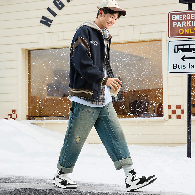 361°男鞋运动鞋冬季新款加绒鞋保暖休闲鞋大棉鞋高帮板鞋男款高清大图