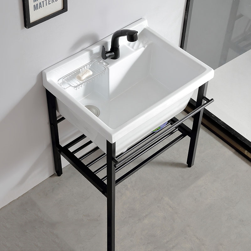 陶瓷洗衣池不带搓衣板一体式法耐加深洗衣槽不锈钢洗衣台盆阳台大水池