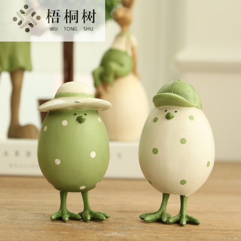 创意居家小摆件带帽蛋桌面装饰品