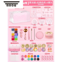 拓斯帝诺m家超轻粘土网红液态玻璃彩泥儿童手工diy玩具 [进阶款434件]果冻蜡+经典色系6章头(带收