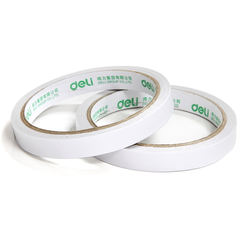 得力(deli) 棉纸双面胶带 30401 12mm*10y(≈9.144m)*80um 24卷/袋 单包装