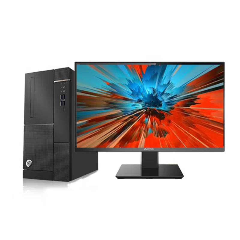 清华同方 超越E500 台式机定制 i5-10400 8G 1T+256GSSD 无光驱 21.5英寸高清大图