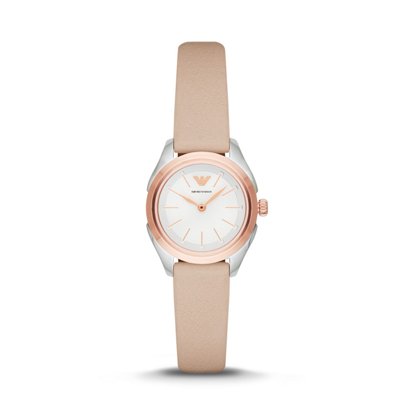 阿玛尼(EMPORIO.ARMANI)手表 时尚气质手表皮质表带石英表女士腕表 AR11031