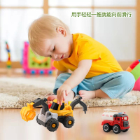捷光玩具 男孩益智套装拼拆装积木玩具仿真挖掘土机消防车工程车DIY过家家 [大号工程车3款随机1只]