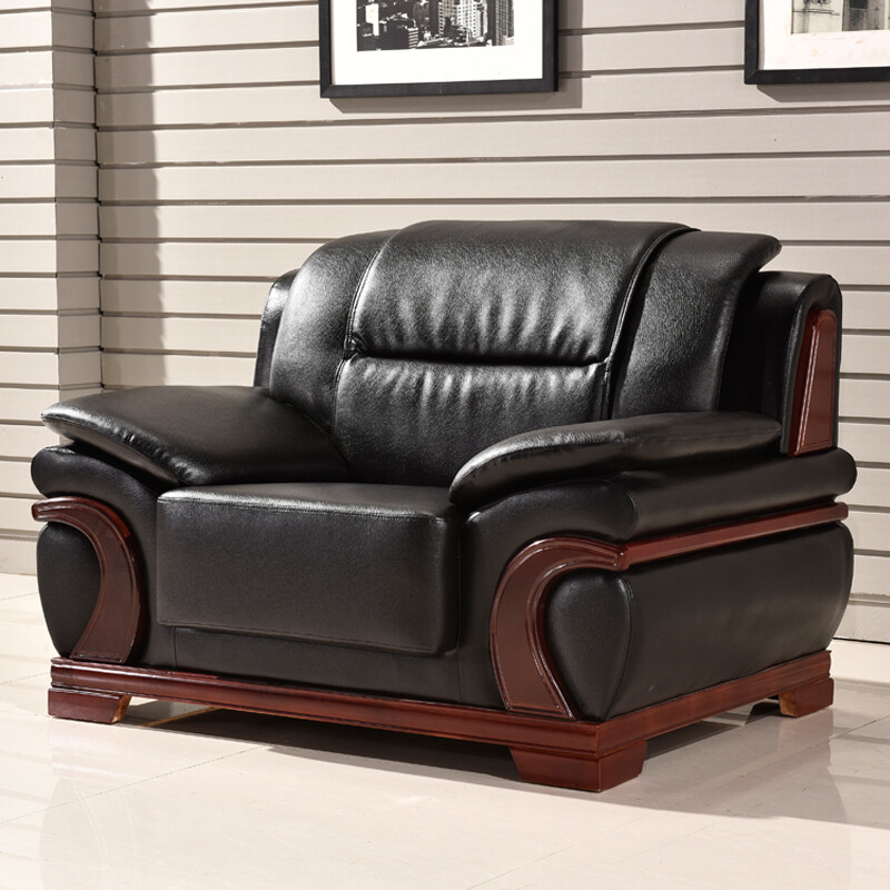 域赢办公沙发会客接待沙发现代简约商务沙发组合3+1+1+茶几高清大图