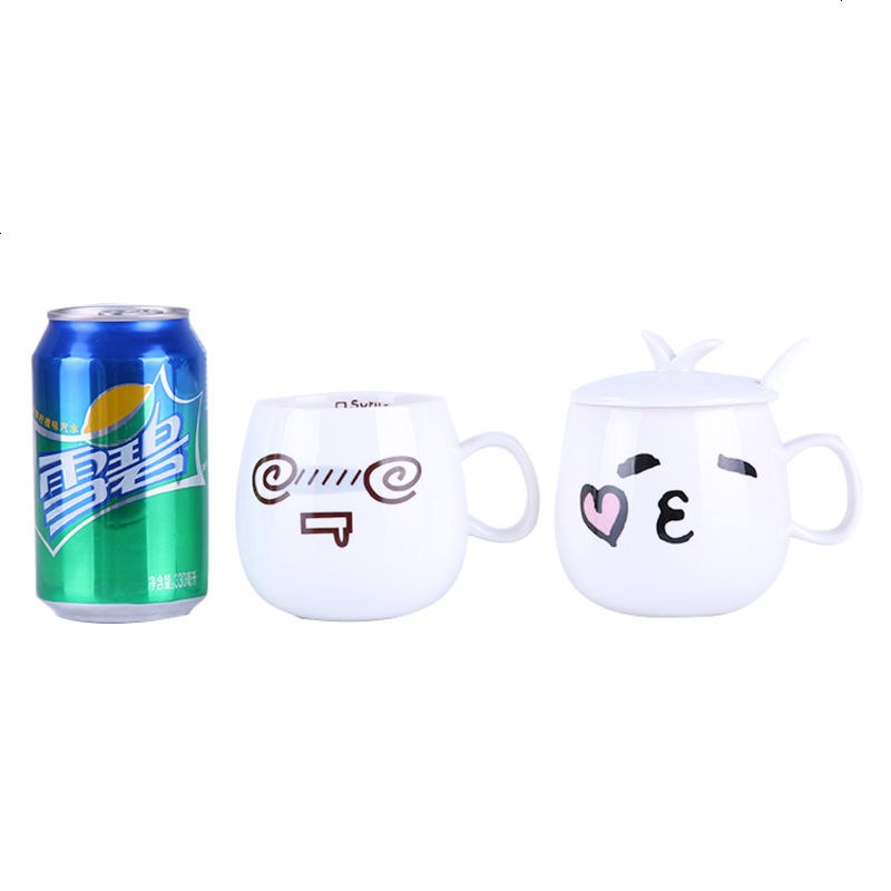 陶瓷咖啡杯可爱个性情侣牛奶水杯大容量喝水杯子创意带盖勺马克杯