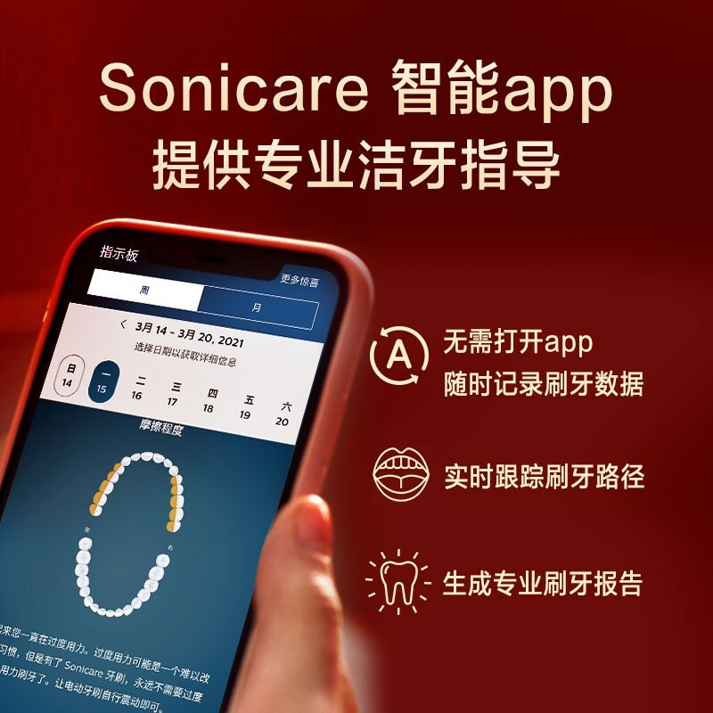 飞利浦(Philips) 电动牙刷智能高定尊享系列 声波震动牙刷 成人电动牙刷 银杏叶版 HX9997/42黑色