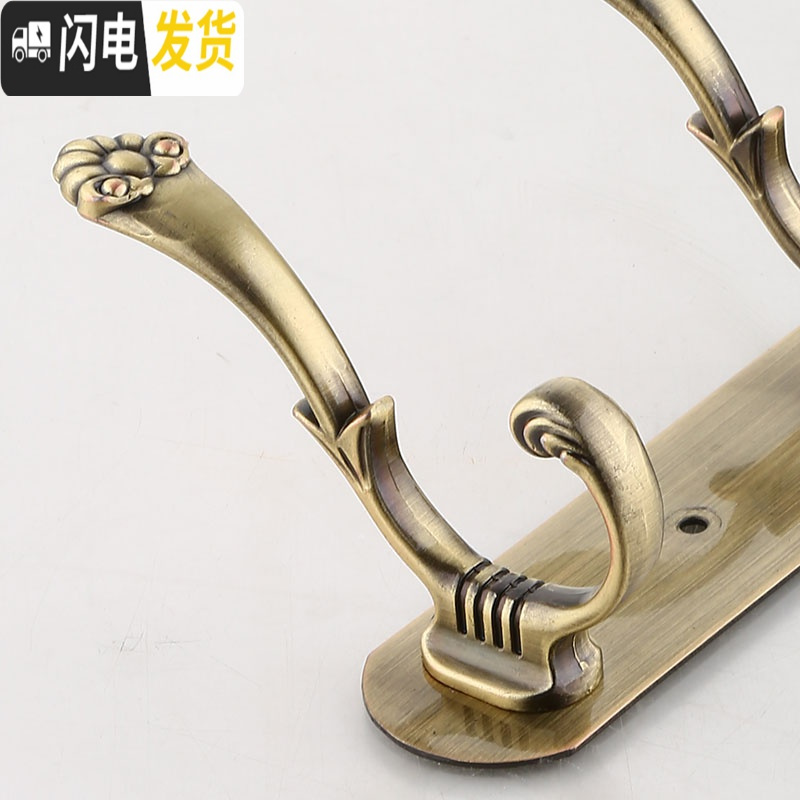 三维工匠不锈钢试衣间挂钩免打孔墙壁衣帽钩欧式排钩墙上挂衣架衣服挂衣钩 兰花红古3钩高清大图