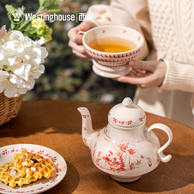 西屋(WESTINGHOUSE)茶壶茶杯套装家用创意个性复古茶具套装摆件花园系列子母壶3件套 WTT03高清大图