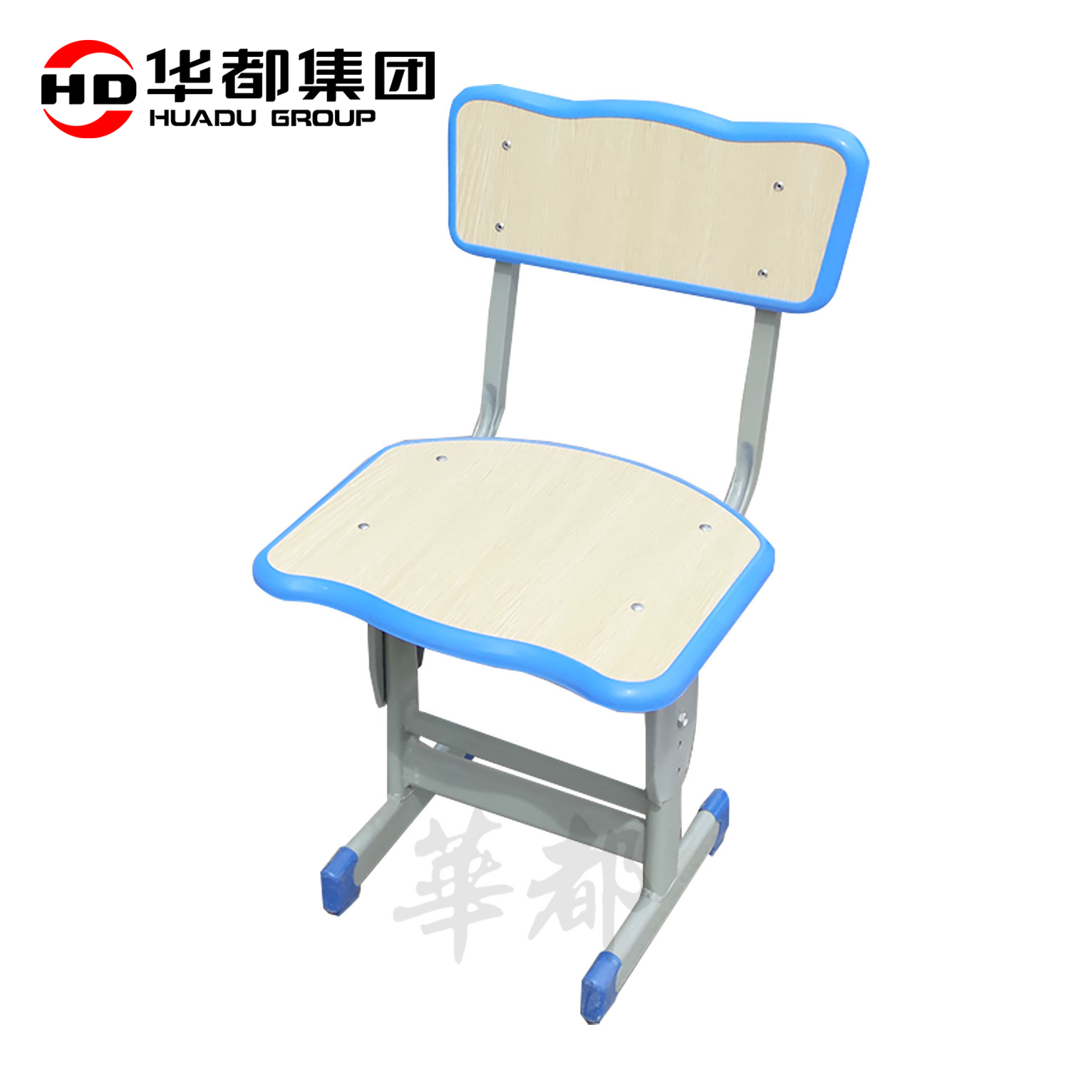 华都HDKZ-05 黄蓝花边学校课桌椅华都学生课桌椅学校可躺椅午休椅培训桌ABS桌面双斗课桌课凳课椅教室高清大图
