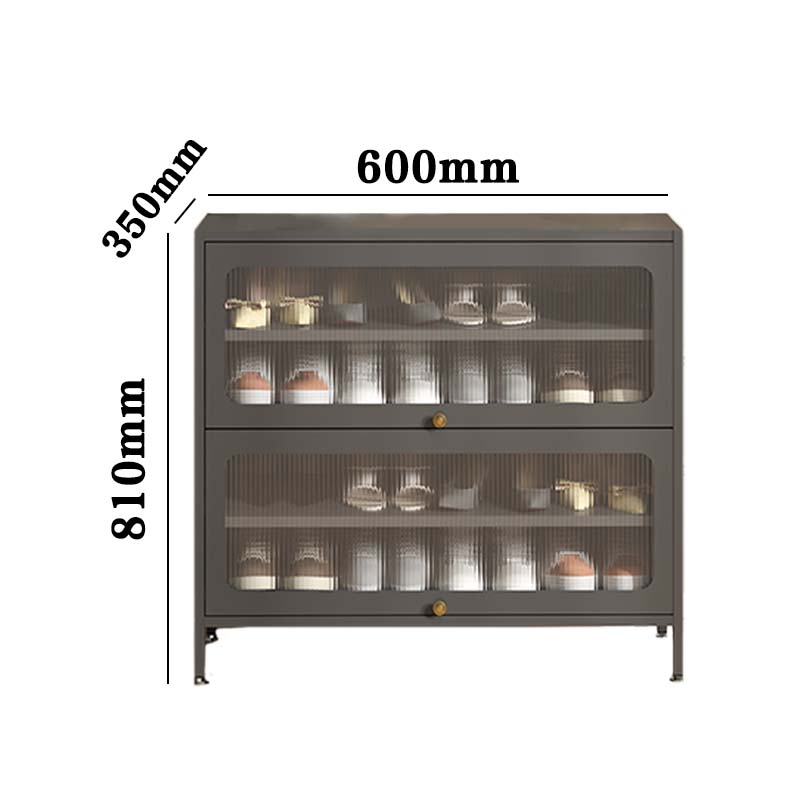 DXBG家用门口鞋柜室内入户储物柜一体翻门钢制2门4层60宽-灰高清大图