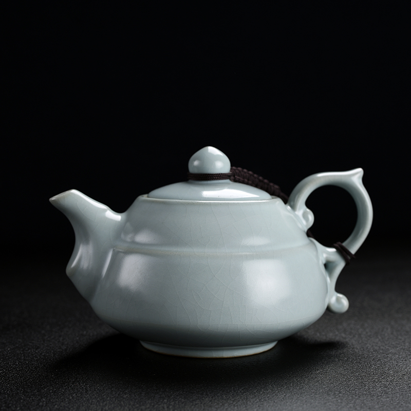 功夫茶具开片可养茶壶陶瓷手抓壶家用大号泡茶器西施壶恒缘汝窑龙凤壶