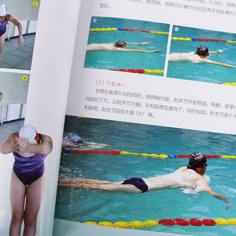 [正版]赠游泳教练视频 图解游泳入门 杨奇 运动入门实用游泳技术教程蛙泳自由泳仰泳蝶泳踩水腿部手臂分解动作详解竞赛游泳技高清大图