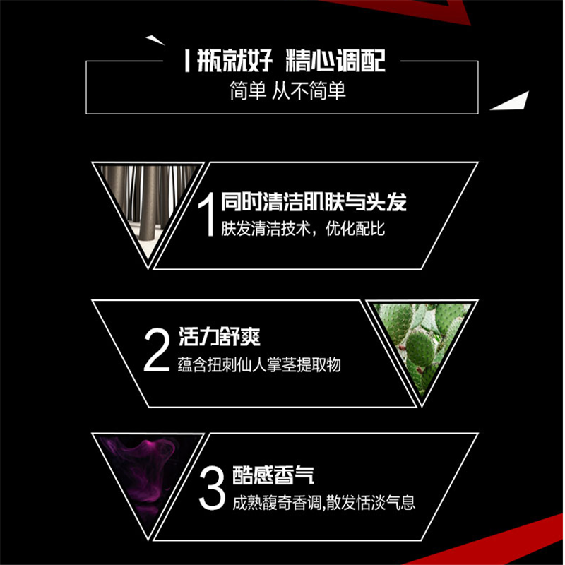 高夫(GF)778运动洗发沐浴露(活力舒爽)400ml 2瓶