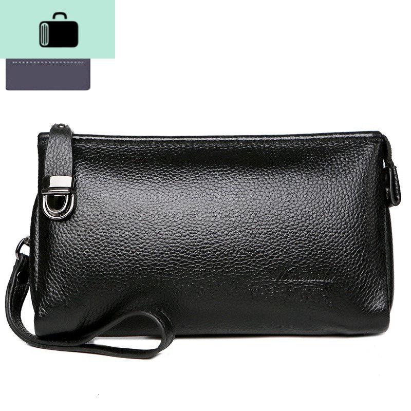 手拿包男真皮软皮手抓包手包带腕带男士包包夹包手提商务休闲小号NEWLAKE_316 AM-2018#黑色