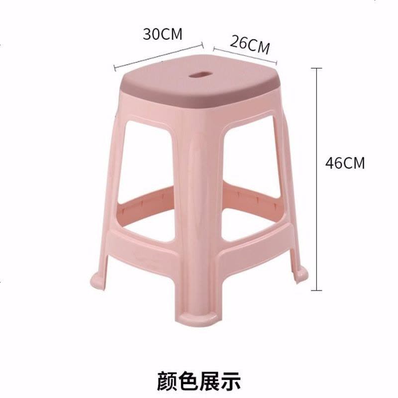 塑料凳子板凳双色凳加厚防滑成人椅子熟胶高凳浴室凳 小号卡其色(高22.5cm) 4个图片