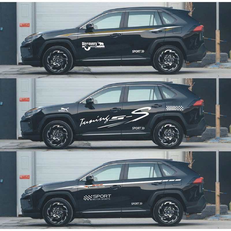 适用适用于丰田威兰达专用车贴腰线拉花个性改装贴纸车身彩条装饰贴b