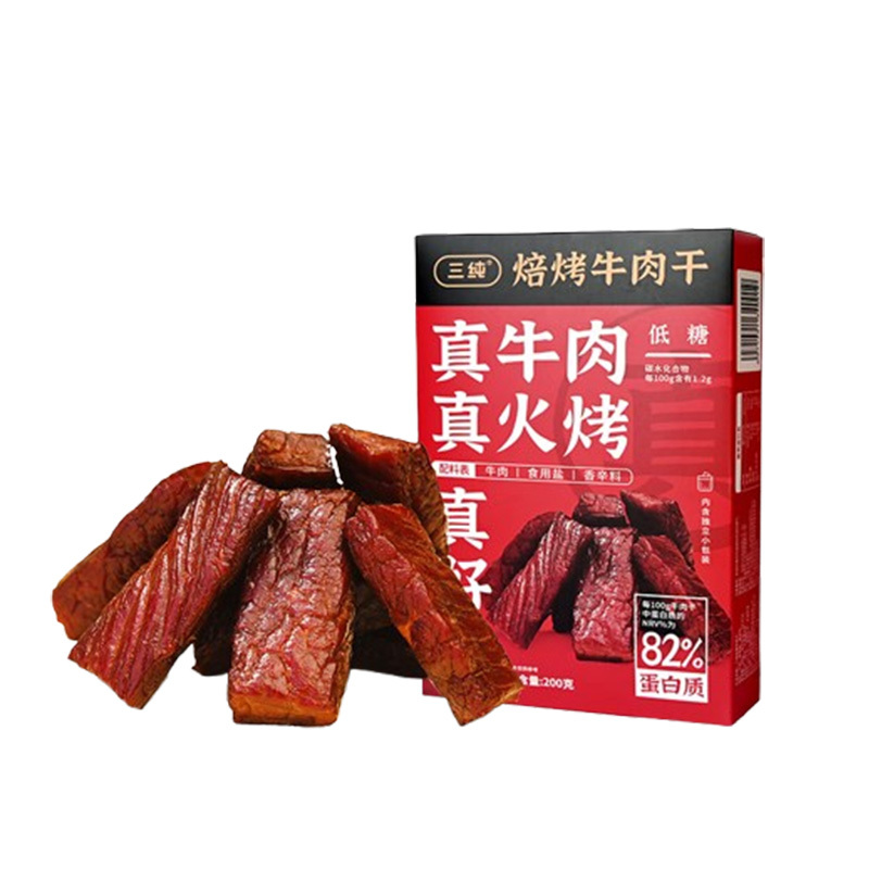 三纯内蒙古手撕风干牛肉干焙烤牛肉干原味内蒙古特产肉干肉脯200g