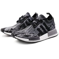 Adidas阿迪达斯三叶草 NMD R1 Boost PK 黑白噪音男鞋运动休闲跑步鞋 BZ0223