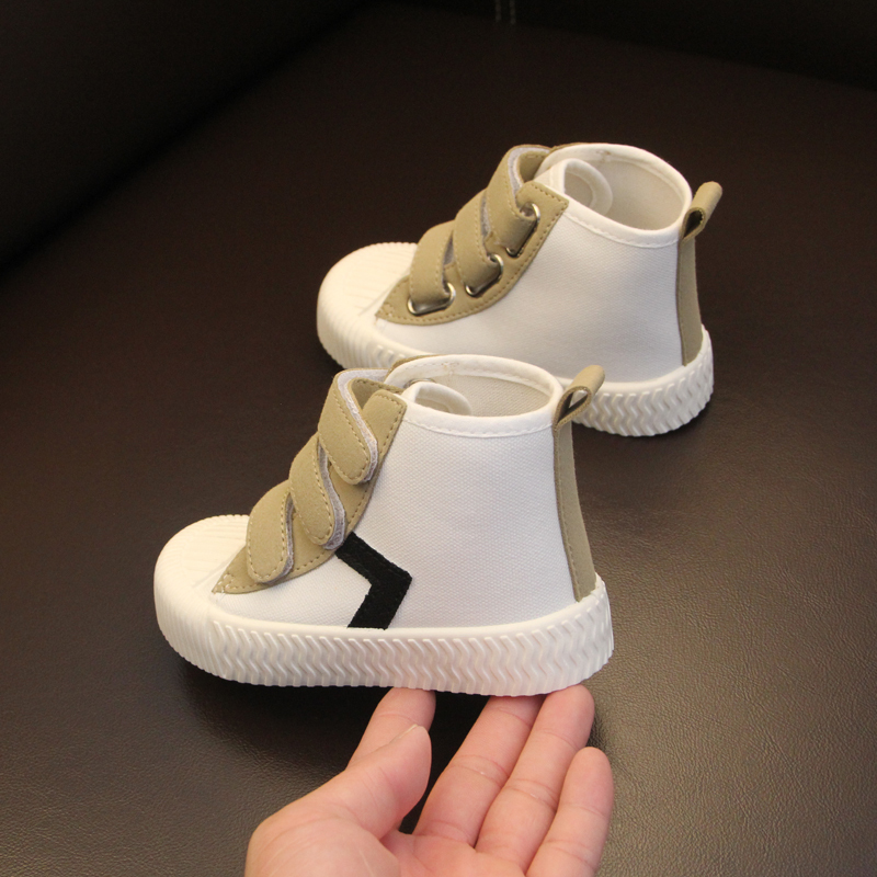 小童帆布鞋高帮宝宝鞋子韩版春秋季男童布鞋休闲女童儿童布板鞋潮