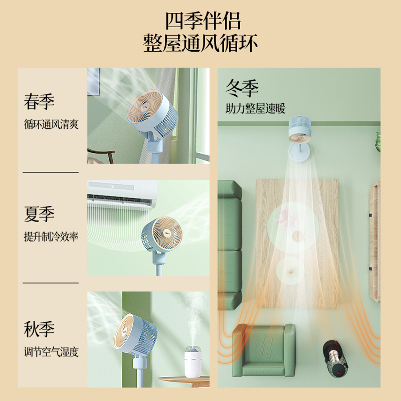 先锋电风扇小型立式空气循环扇落地风扇家用办公室风扇落地扇 机械-深蓝+浅蓝S12L高清大图