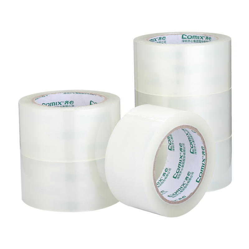 齐心 JP5510-6 普透封箱胶带 55mm*100y 6卷/筒 透明 单位：筒