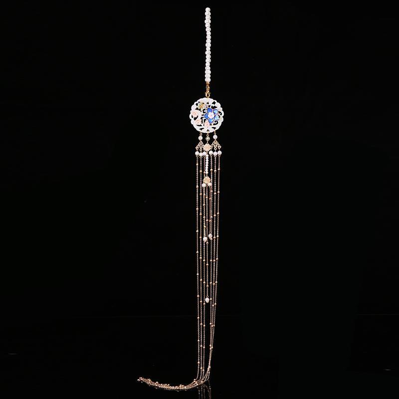 古风禁步汉服压裙坠配饰腰佩挂件吊坠古装腰间饰品花朵压襟长流苏腰佩