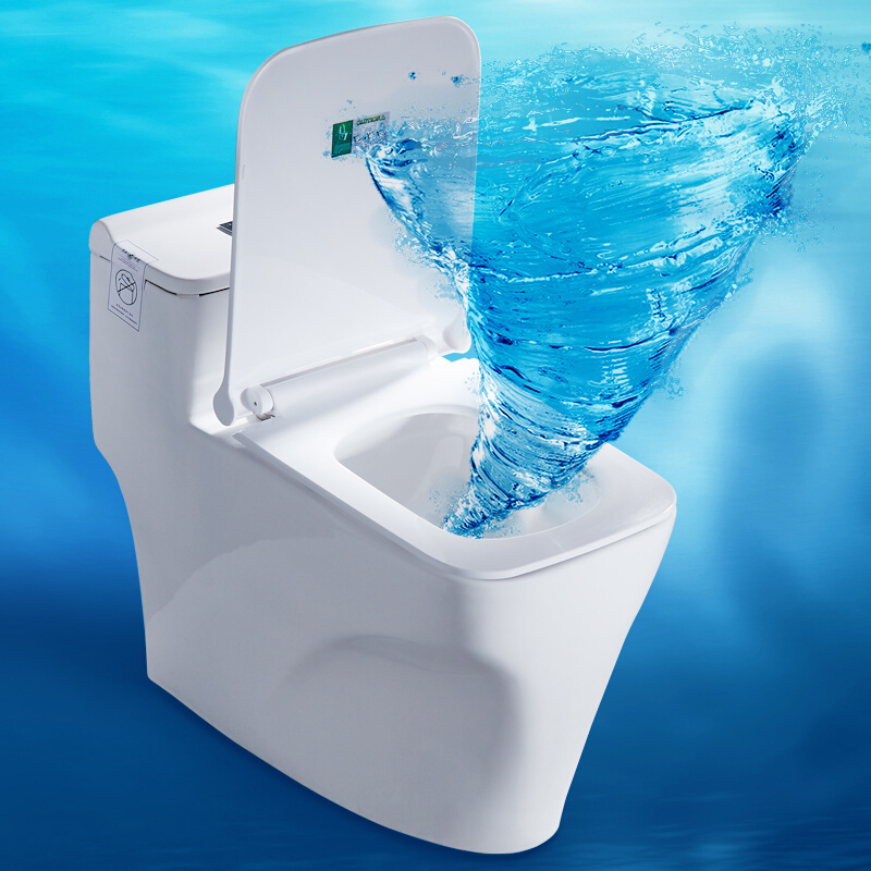 新款家用普通坐便器卫浴洁具抽水马桶超漩虹吸式节水静音连体坐厕波迷