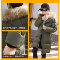 巴拉博士童 男童羽绒服儿童长款韩版童装大毛领小中大童2018中长款羽绒服宝宝秋冬装外套男宝宝羽绒服