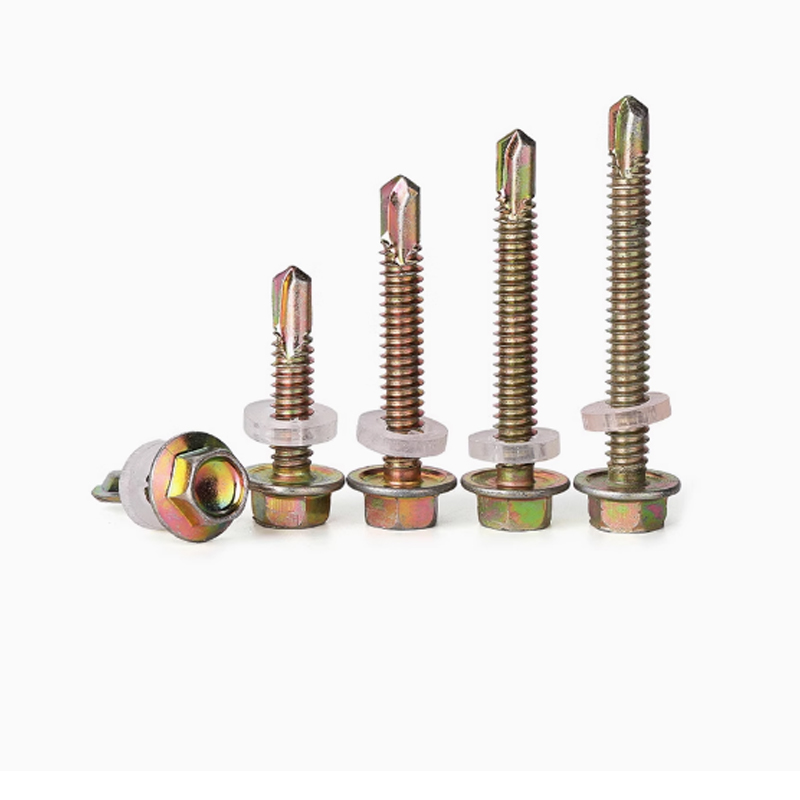 珈瑄 燕尾钉 彩锌外六角自攻螺丝钉子垫片螺钉燕尾螺丝 5.5*19mm 个高清大图